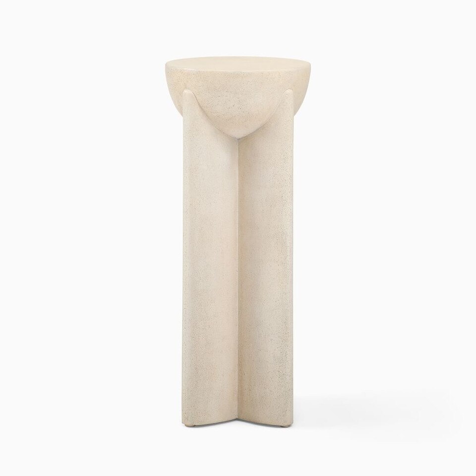 Monti Lava Stone Pedestal Side Table (14") West Elm UK